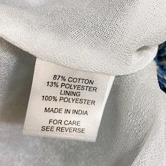 Allison Collection NY Medallion Print Dress Size S Blue V-Neck Sleeveess - Picture 8 of 8